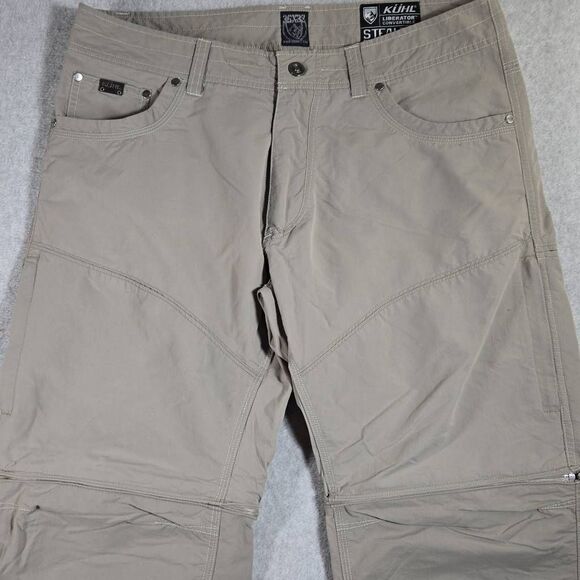 Kuhl Men Pants 36x32 Stealth Liberator Convertible Khaki Zip Off Hiking Outdoor - Picture 2 of 12
